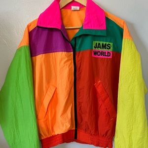 Vintage Jams World color block windbreaker